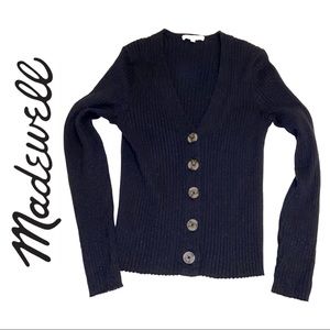 Madewell black sweater with buttons